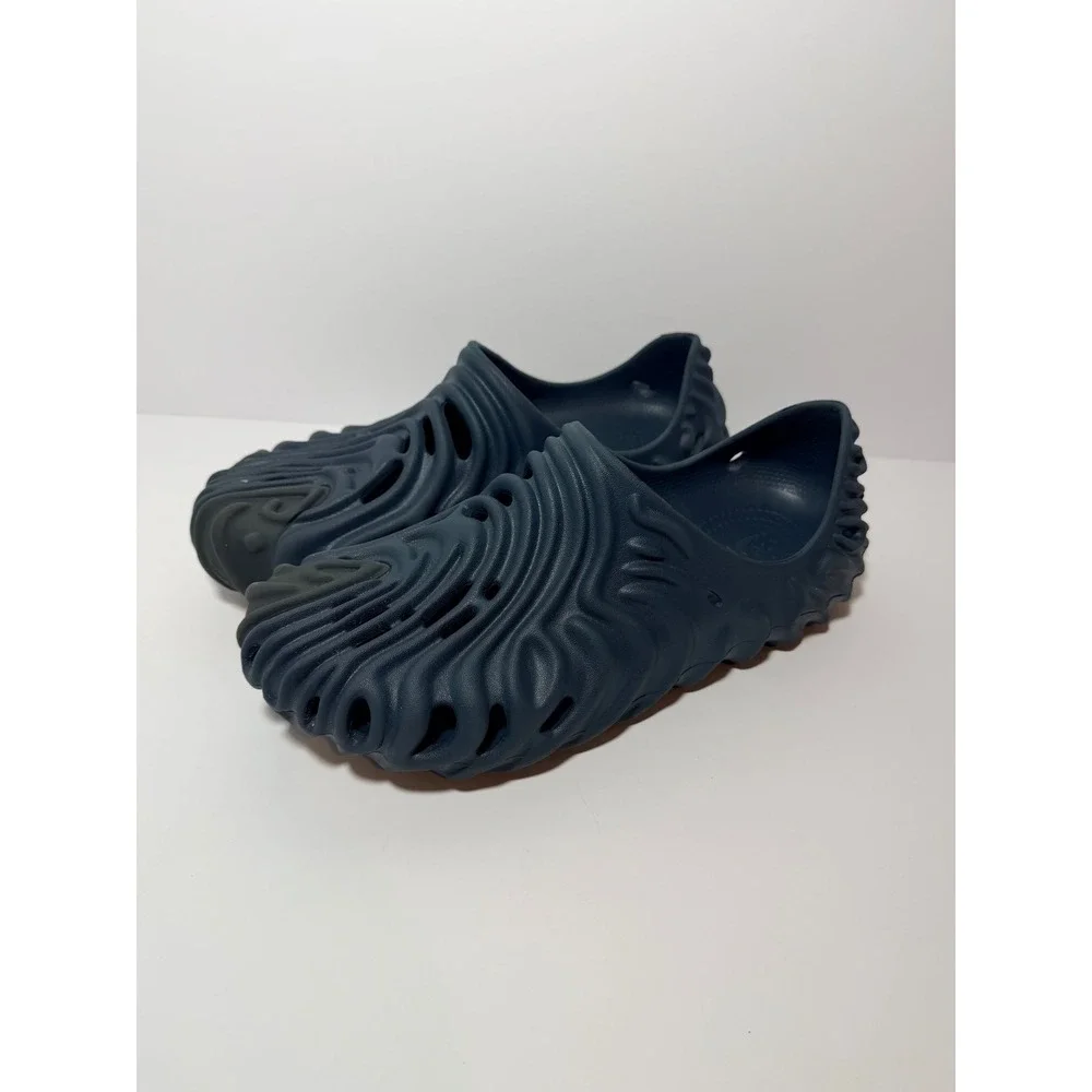 Crocs Salehe Bembury Pollex Niagara Size M11 Navy Blue Fingerprint strap missing